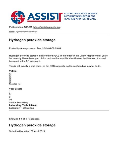 hydrogen peroxide storage pdf